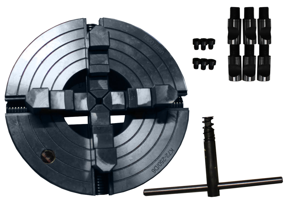 Drehbankfutter mit 4 unabhängigen Spannzangen Durchmesser 250 mm