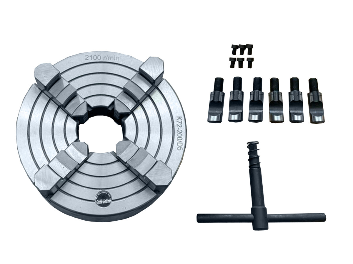 Mandrino per tornio a 4 pinze indipendenti con diametro di 200 mm