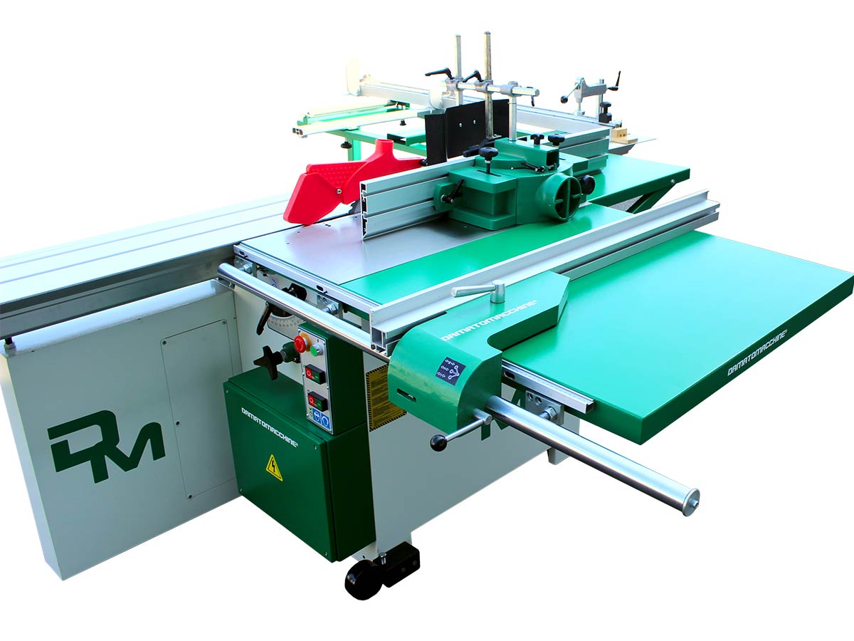 Table saw for wood with carriage 2600 mm, tilt circular saw 315 mm with engraver and independent spindle moulder